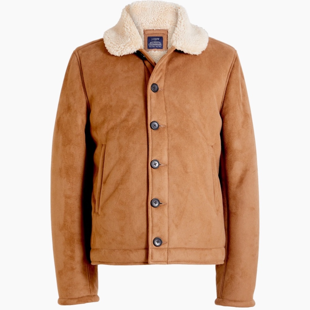 J.Crew Men's Faux Lamb's Wool Bomber Jacket XL NWT